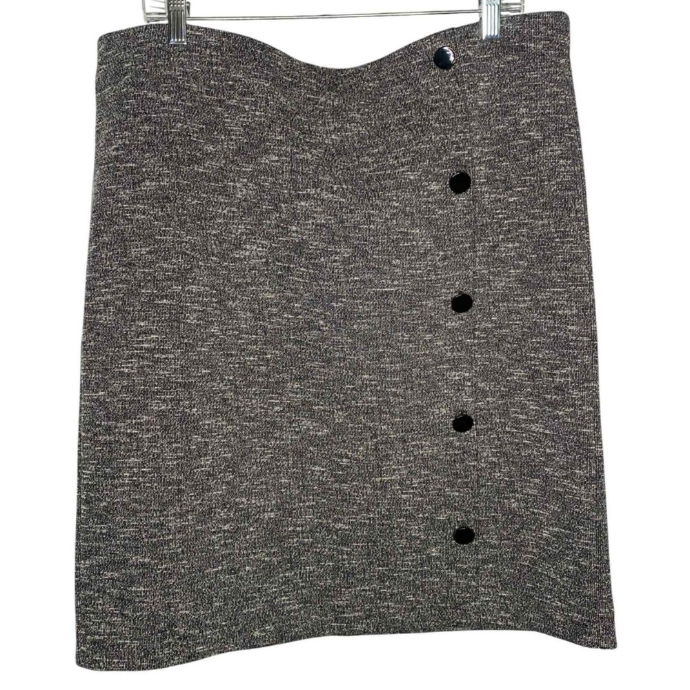 Ann Taylor LOFT Womens Skirt Black White straight pull on Size XL officeā preppy